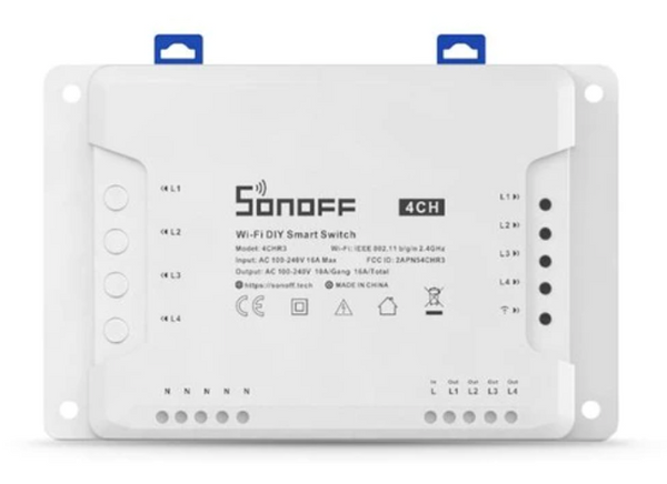 SONOFF 4CH R3 </br> מפסק אלחוטי 4 ערוצים לבית חכם