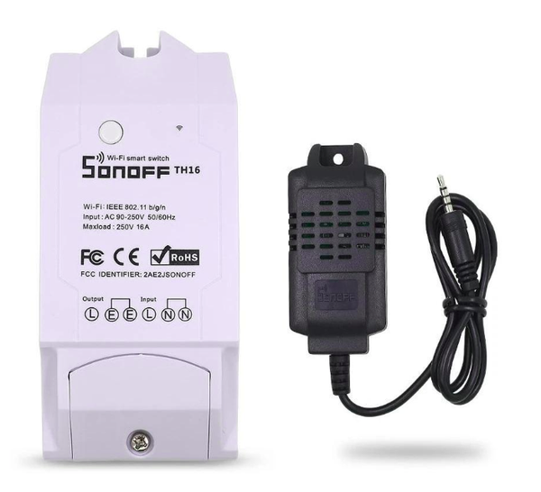 SONOFF TH16  + SI7021  sensor<br>  מפסק דוגם + חיישן טמפרטורה ולחות